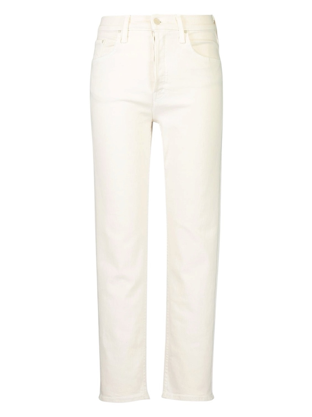 MOTHER The Tomcat High-Rise Straight Ankle Jeans in Cream Puff Off-White 27